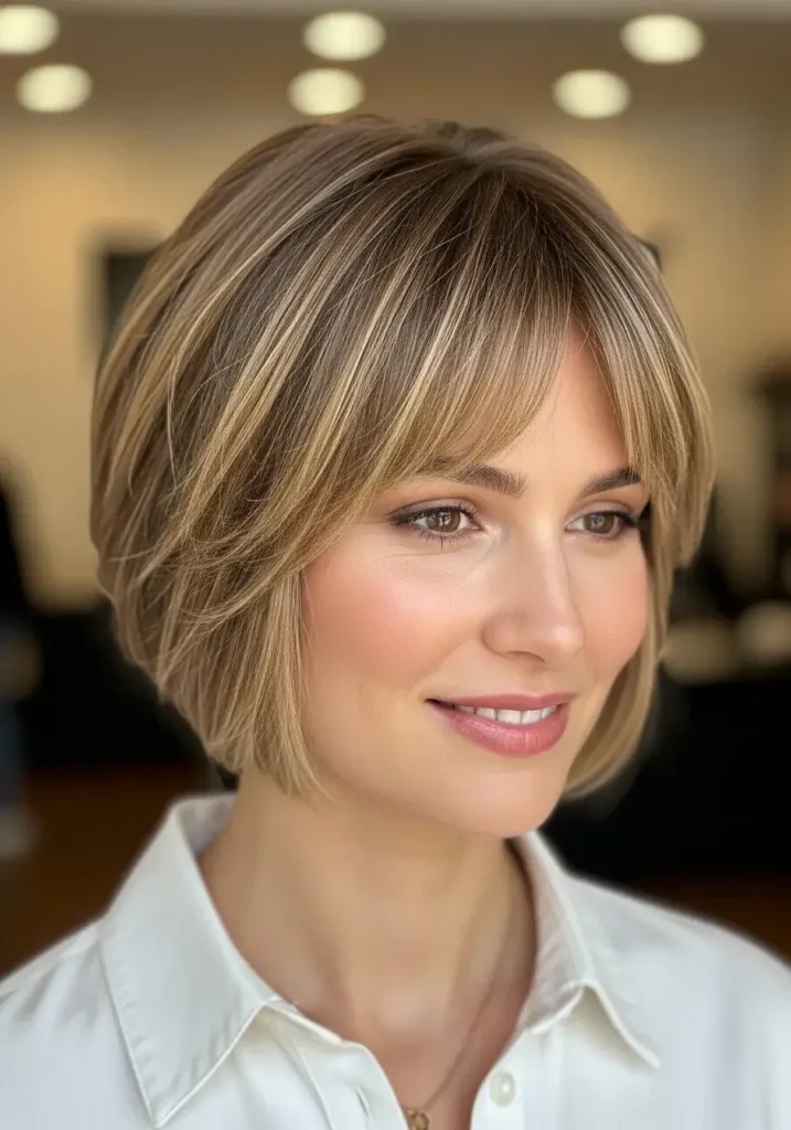 Soft Crop with Fringe Short Haircut for Oval Faces