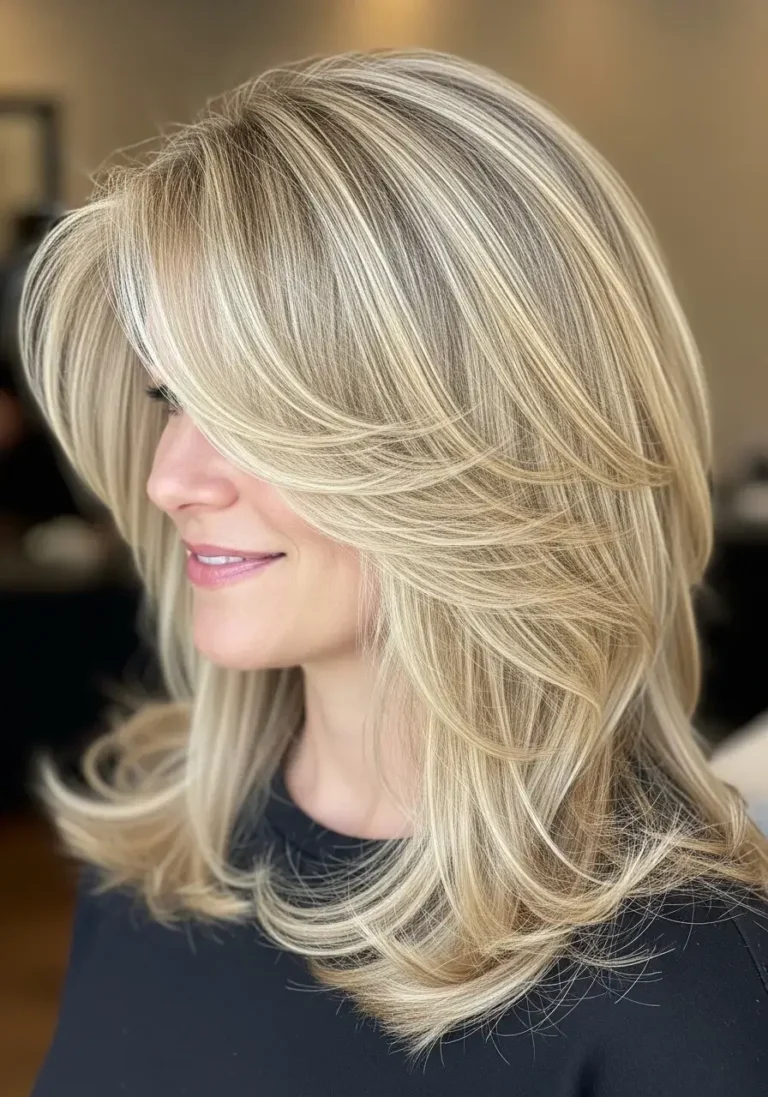 Feathered Blonde Layers Hairstyle