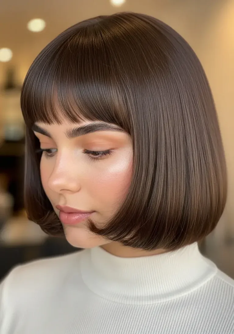 Rounded Bob with Arched Bangs Hairstyle