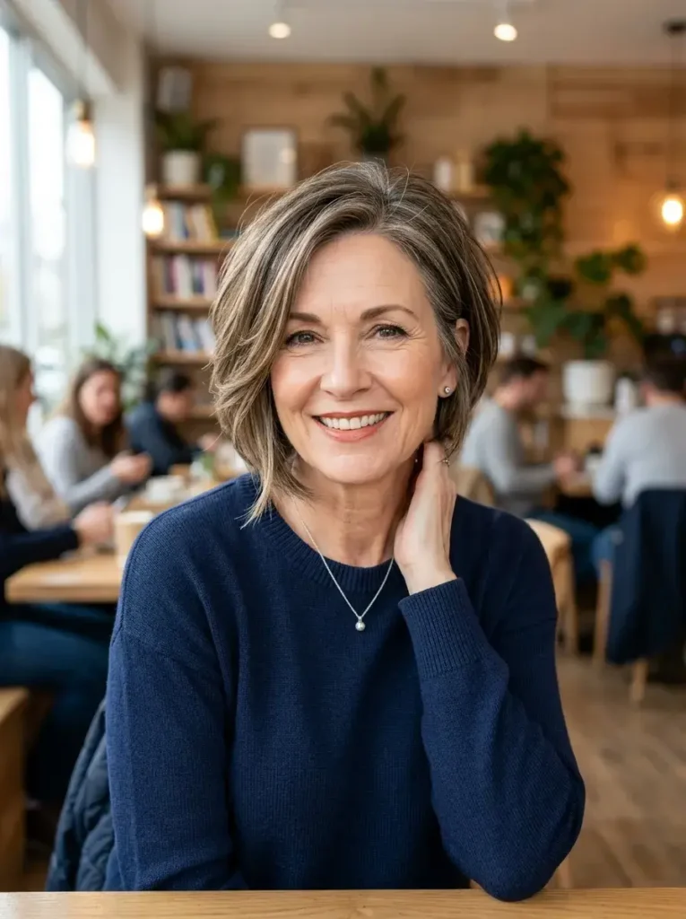 Asymmetrical Layered Bob Haircut for Women Over 50 Asymmetrical Layered Bob Haircut for Women Over 50