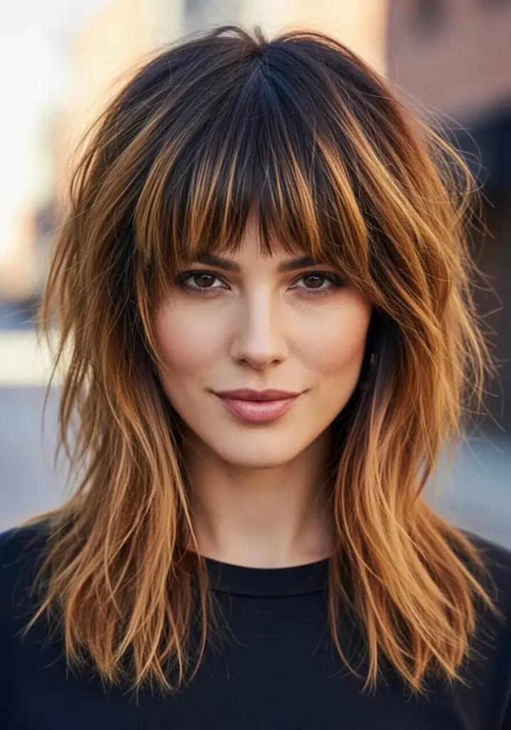 Choppy Wolf Cut with Bangs