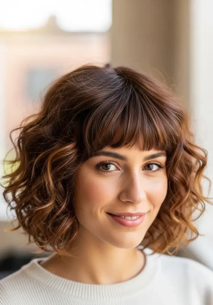 Curly Short Haircut with Bangs Curly Short Haircut with Bangs