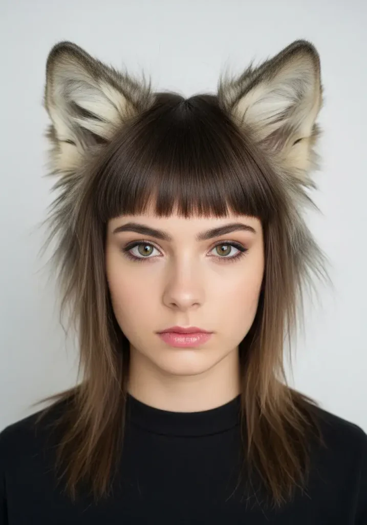 Edgy Haircut Wolf with Bangs