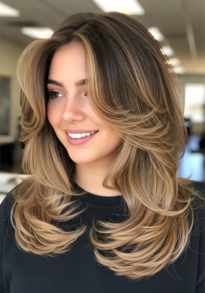 Elegant Long Layered Haircut for Thick Hair
