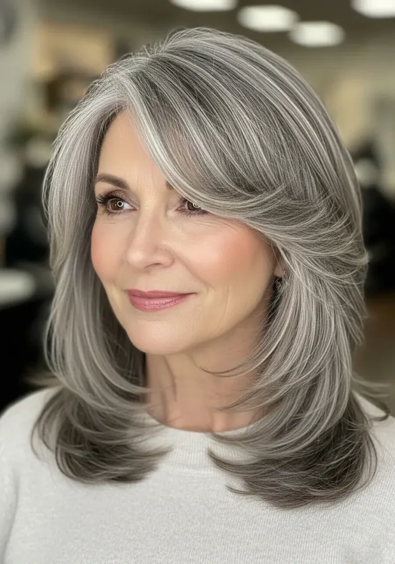 Face Framing Layered Haircut for Older Women