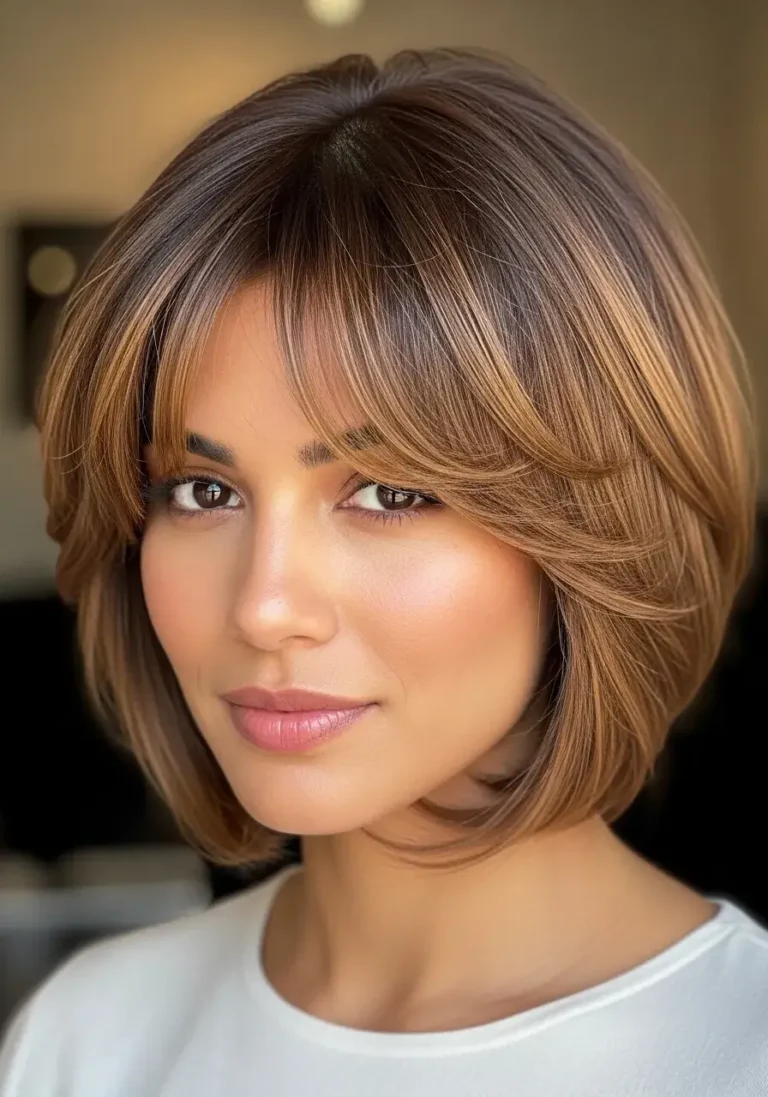 Graduated Bob with Soft Maple Bangs