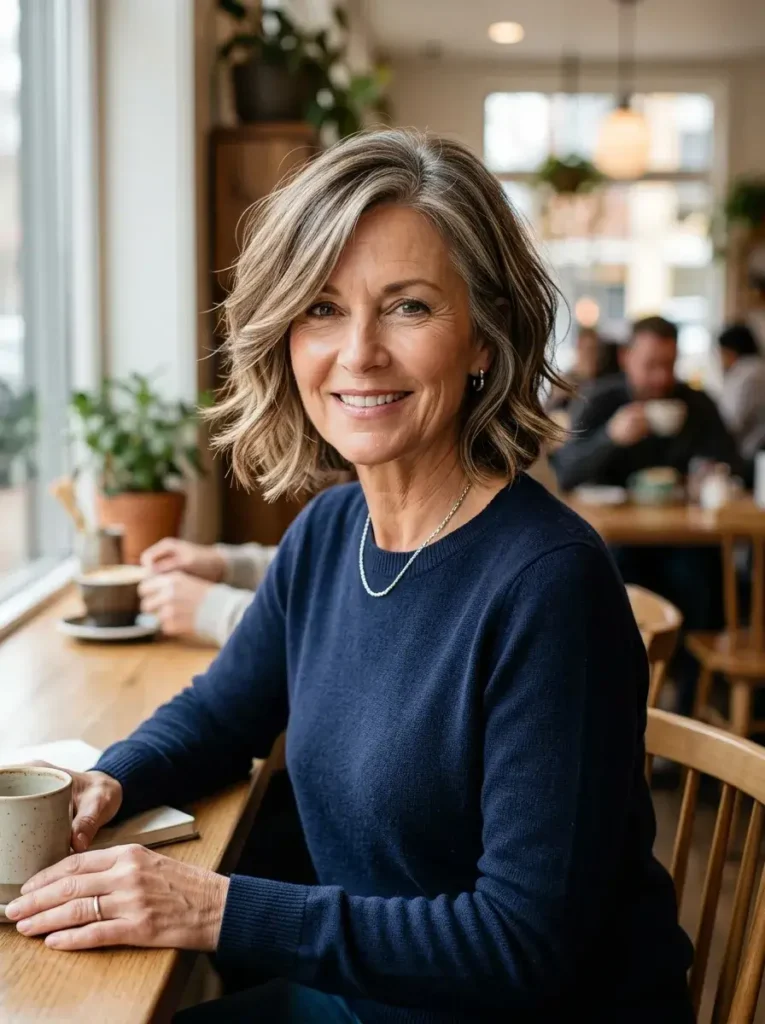 Layered Bob with Side Part Haircut for Women Over 50 Layered Bob with Side Part Haircut for Women Over 50