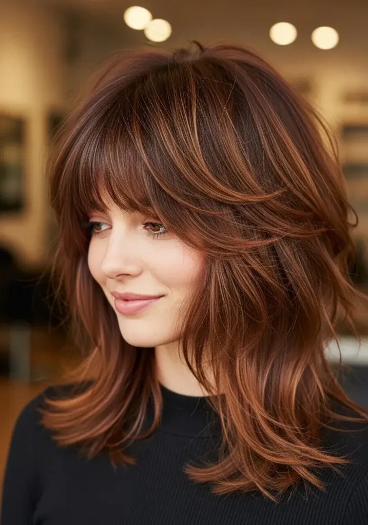 Layered Wolf Haircut With Bangs