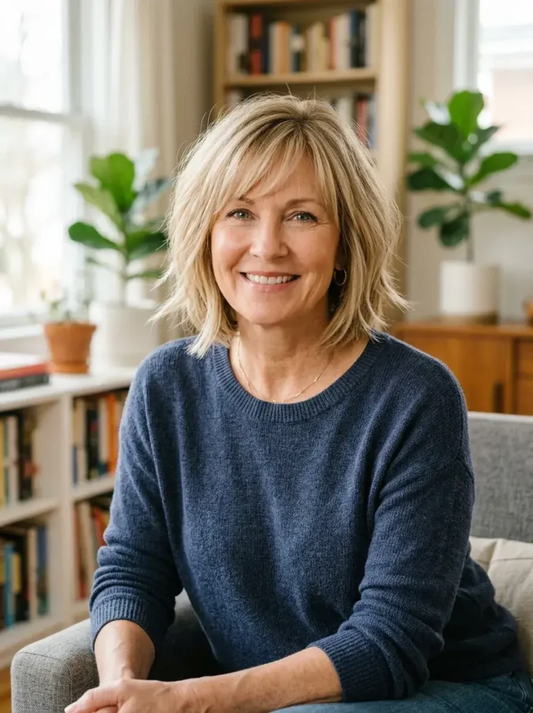 Layered Bob with Bangs Haircut for Women Over 50 Layered Bob with Bangs Haircut for Women Over 50