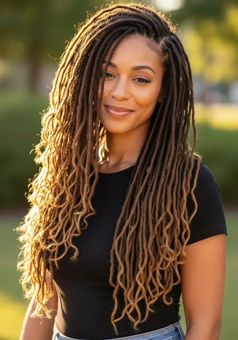 Loose Free Flowing Locs Hairstyle for Long Hair