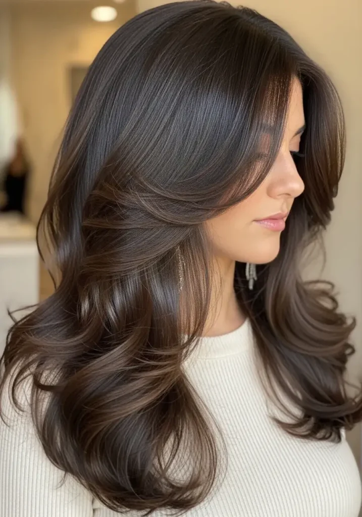 Loose Waves Long Layered Haircut for Thick Hair