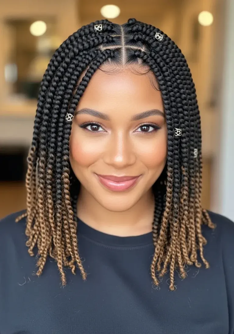 Medium Length Twist Braids Hairstyle