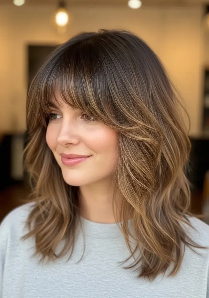 Medium Length Wolf Cut with Bangs