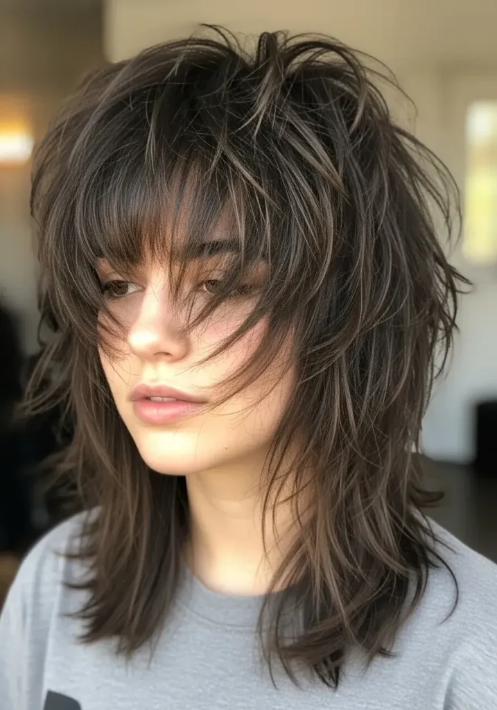 Messy Hair Wolf Cut with Bangs