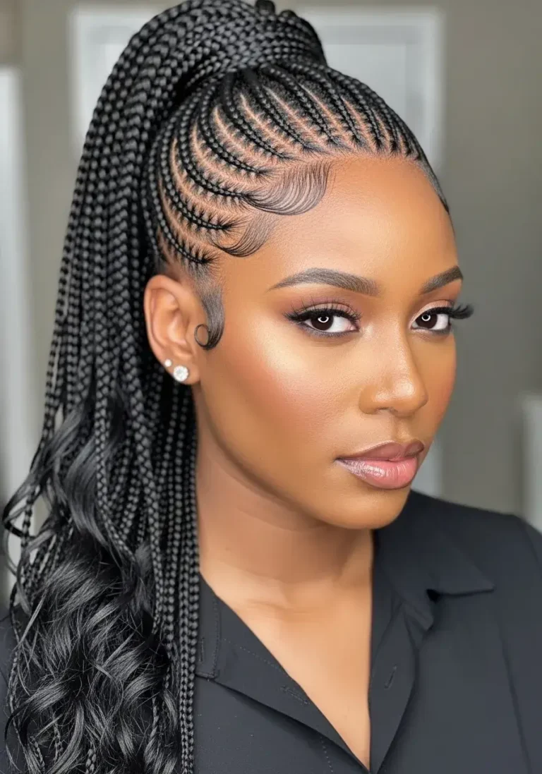Micro Braids for a Sleek Finish Baddie Braided Hairstyle