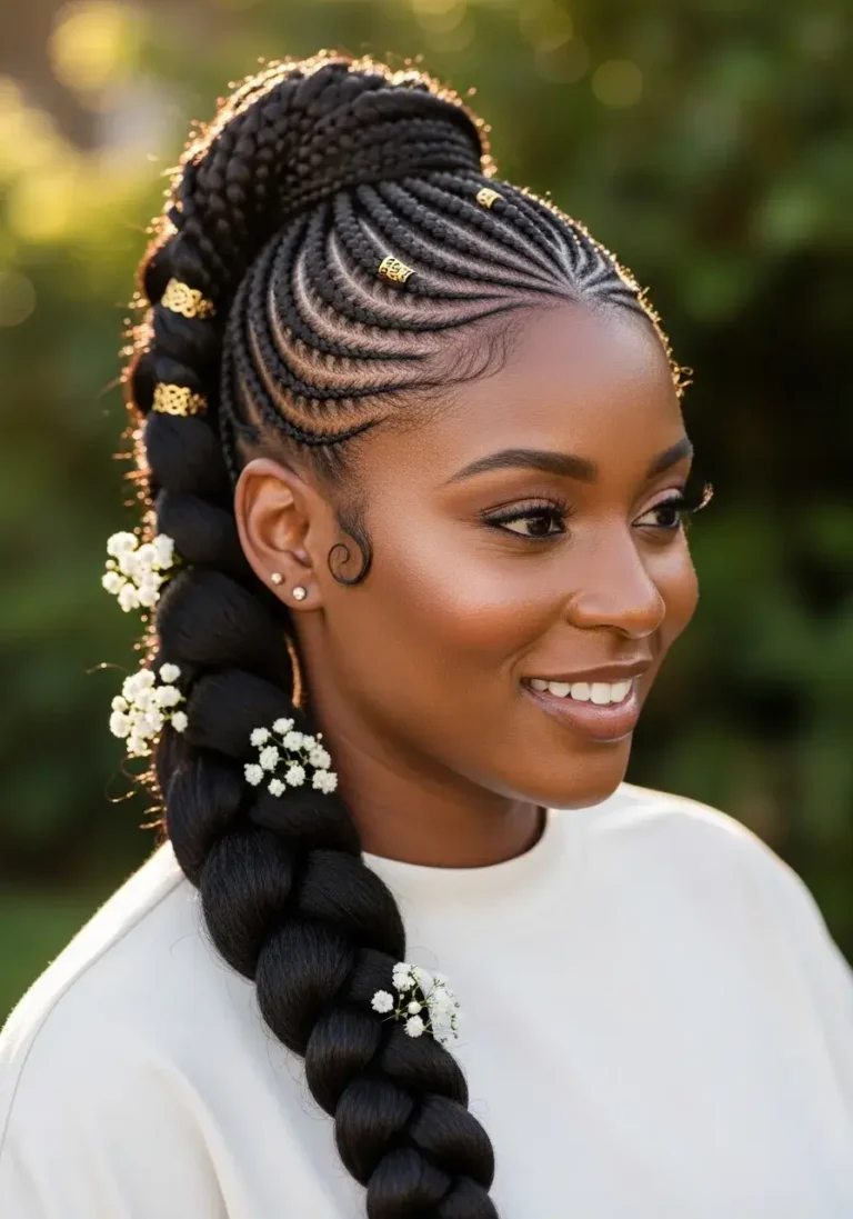 Ponytail Braided Hairstyle for Black Women