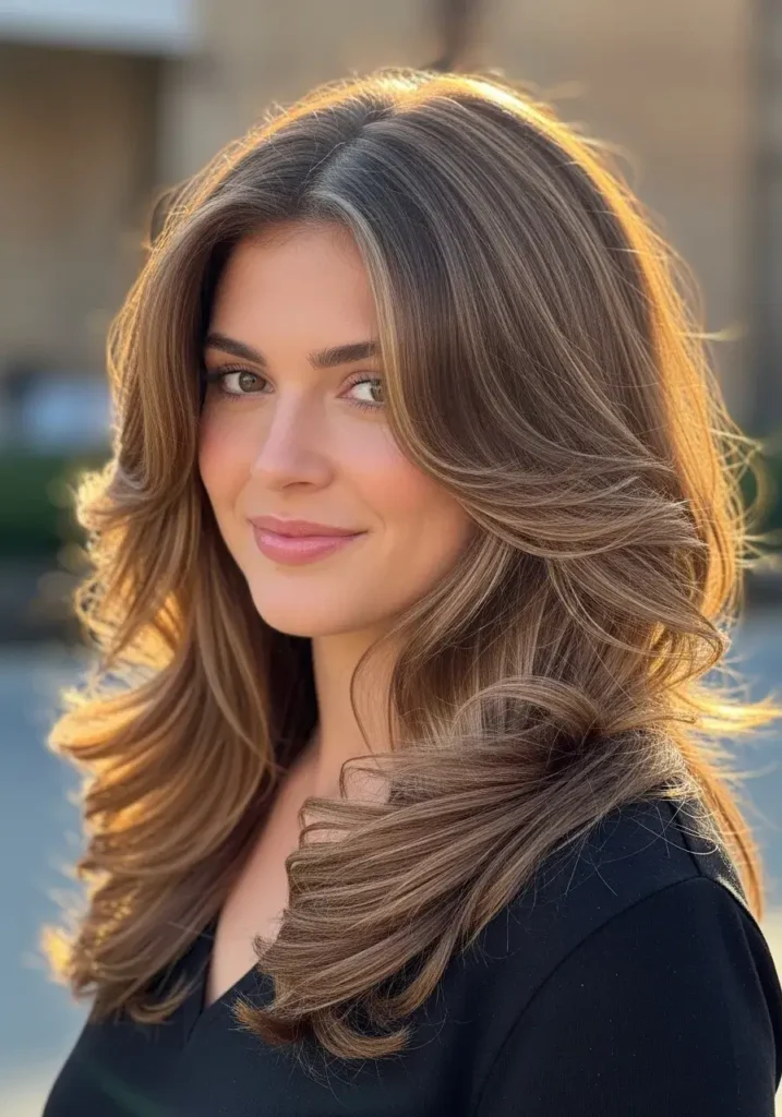 Soft Curls Long Layered Haircut for Thick Hair