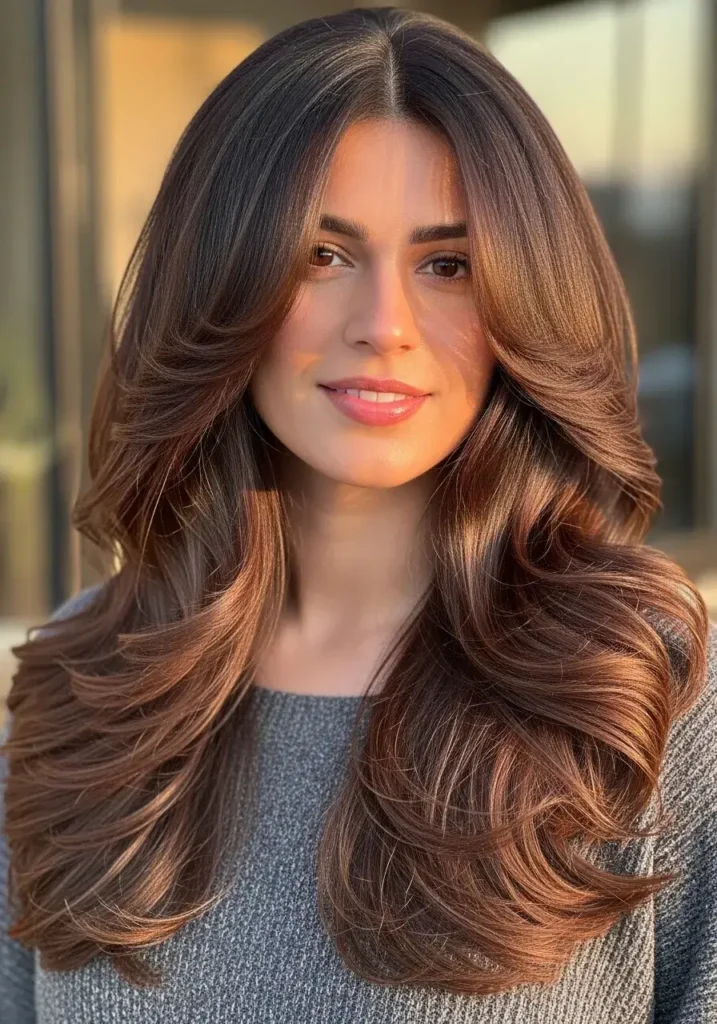 Soft Wavy Long Layered Haircut for Thick Hair