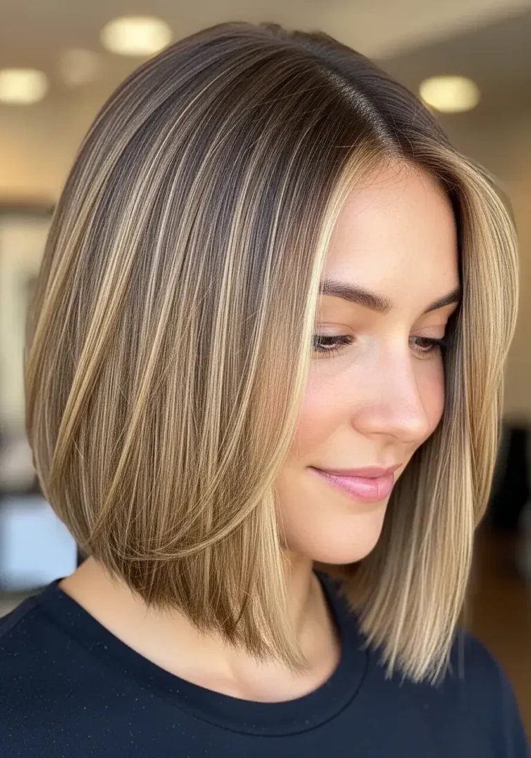 Straight Bob with Highlights Hairstyle