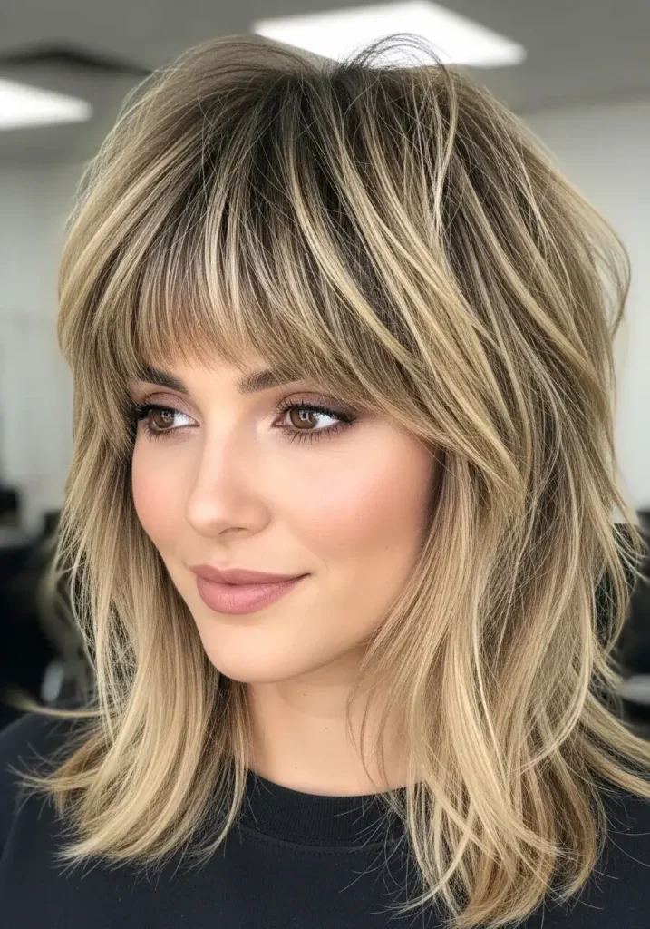 Tapered Haircut Wolf with Bangs