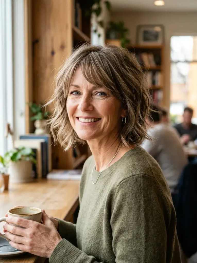 Textured Layered Bob Haircut for Women Over 50 Textured Layered Bob Haircut for Women Over 50