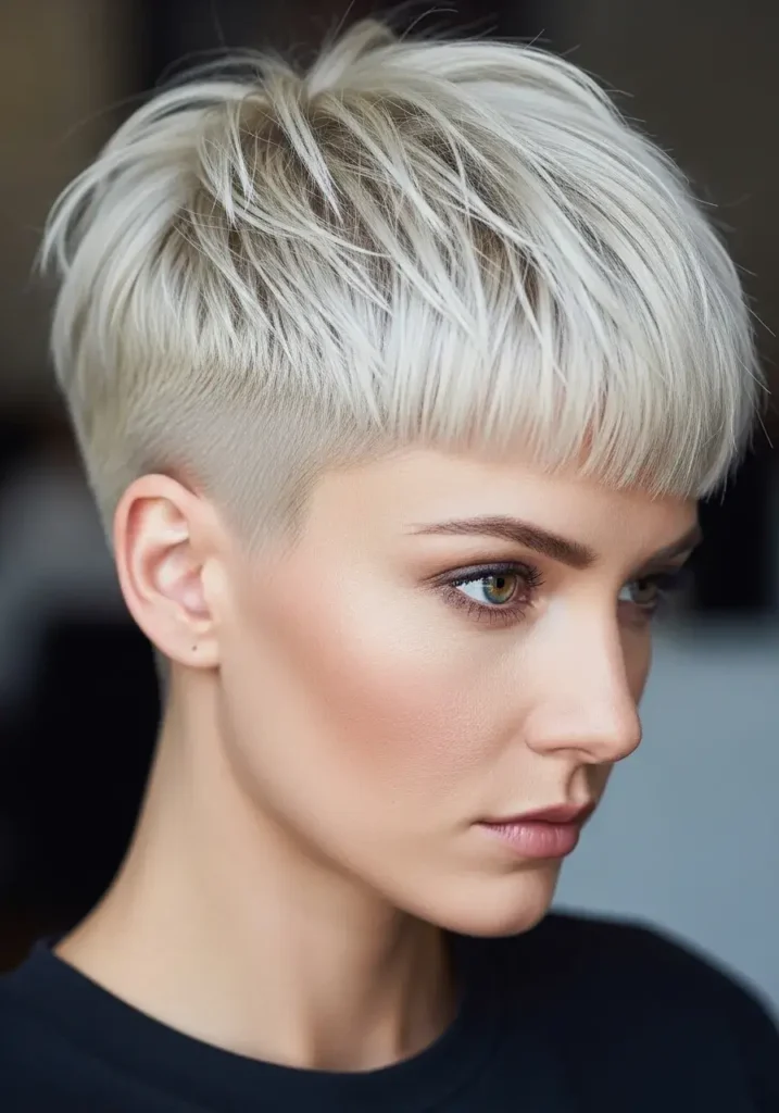 Undercut Pixie with Micro Short Haircut with Bangs Undercut Pixie with Micro Short Haircut with Bangs