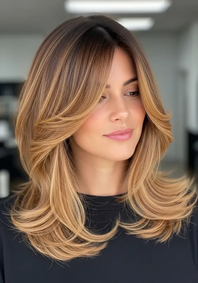 Long Layered Bob with Balayage