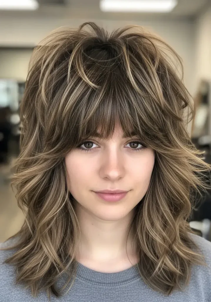 Shaggy Wolf Haircut With Bangs