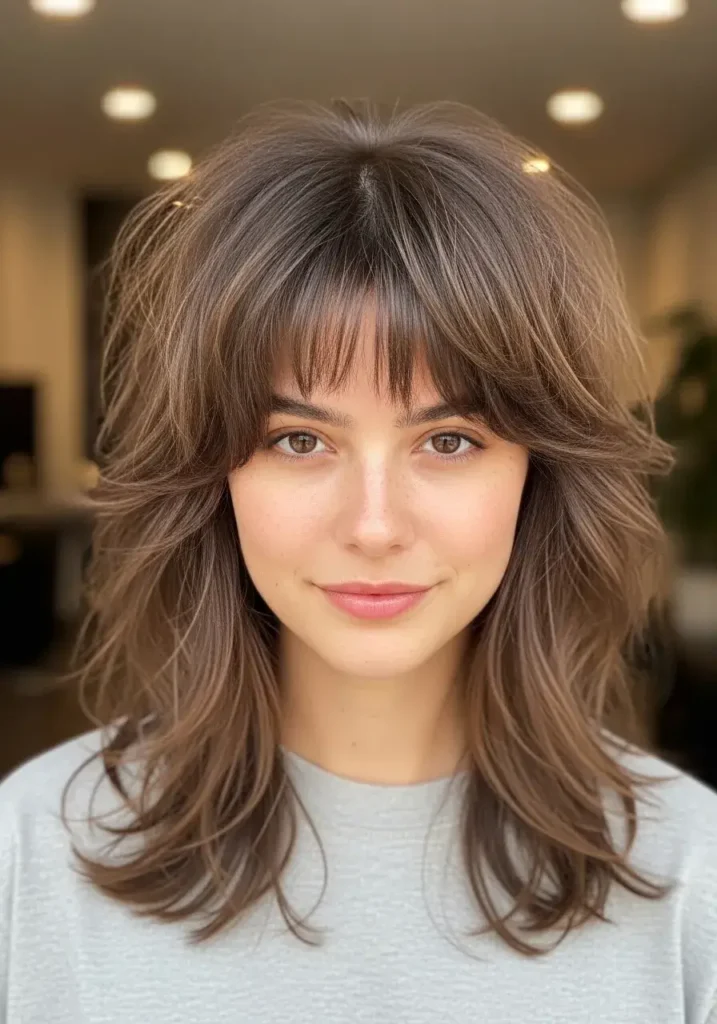 Soft Wolf Cut with Bangs