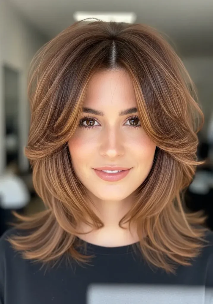 Choppy Layers with Face-Framing Pieces Haircut Choppy Layers with Face-Framing Pieces Haircut