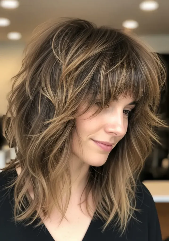 Choppy Shag for Medium Haircut Choppy Shag for Medium Haircut