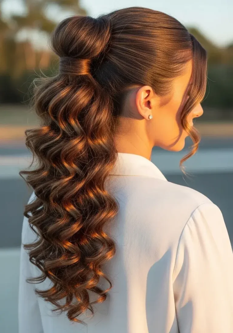 Curly Bubble Ponytail Hairstyle