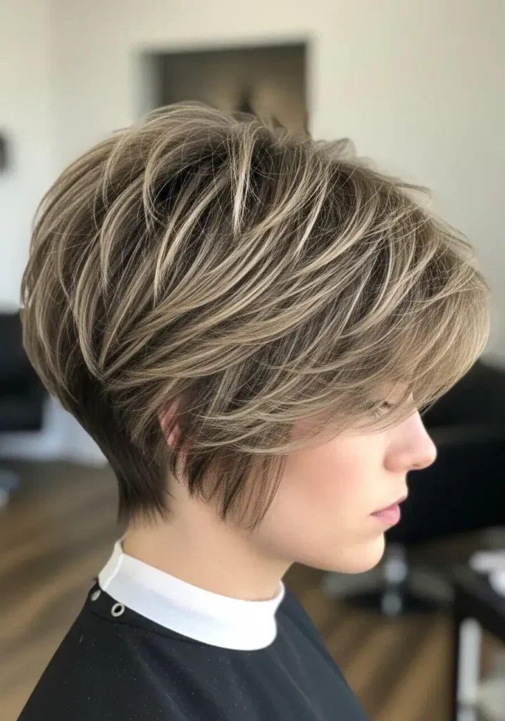 Textured Bixie with Volume Haircut