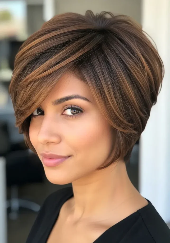 Layered Bixie for Thick Hair Haircut