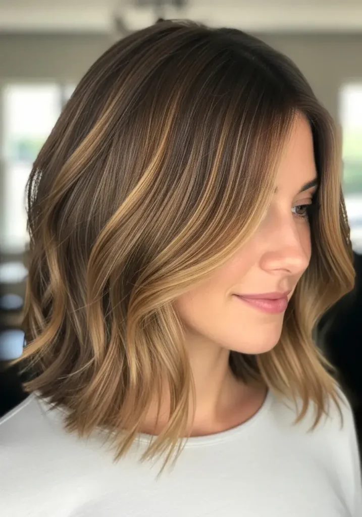 Mixed-Tone Side Long Bob Haircut