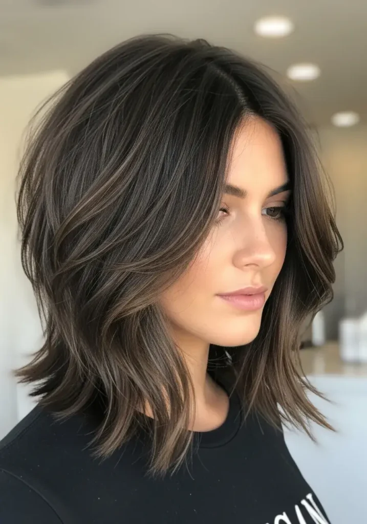 Choppy Layered Long Bob Haircut