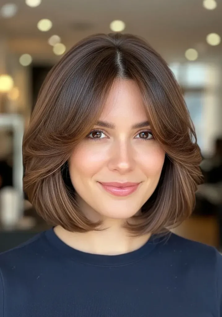 Long Bob with Wispy Fringe Haircut