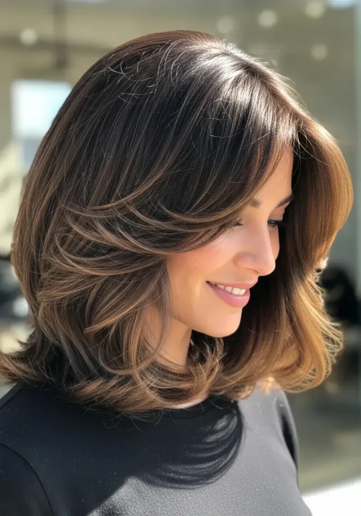 Extra Full Long Bob with Bouncy Layers Haircut