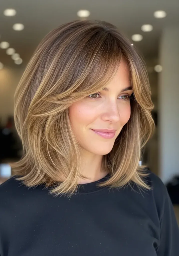 Light Layered Bob with Wispy Fringe Haircut