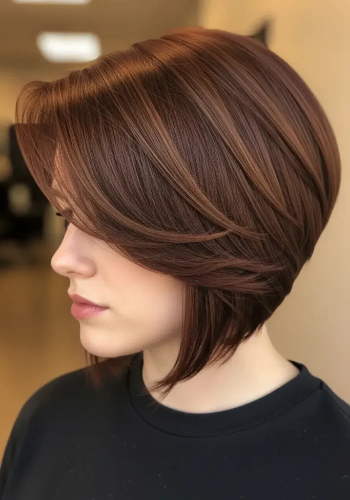 Short Angled Bob for Dense Hair Haircut