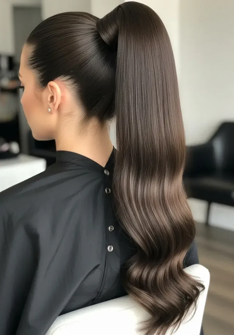 Long Extended Sleek Ponytail Hairstyle