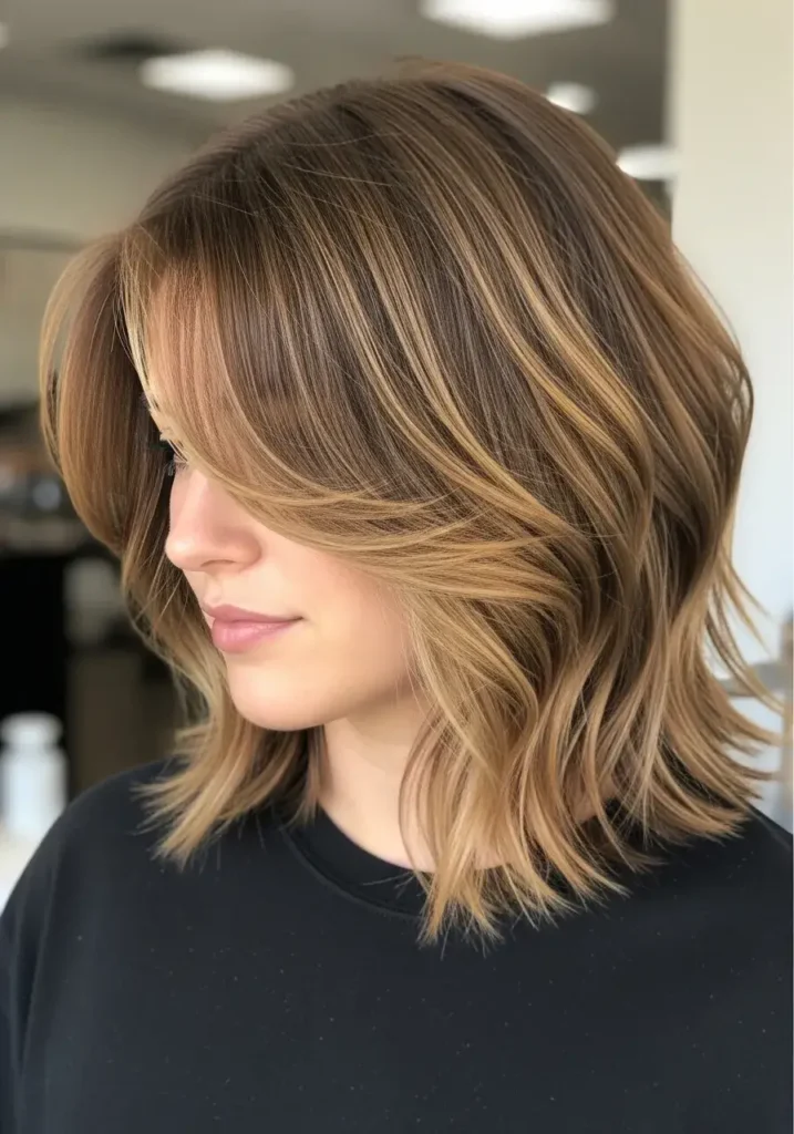 Medium Layered Lob Medium Length Layered Haircut