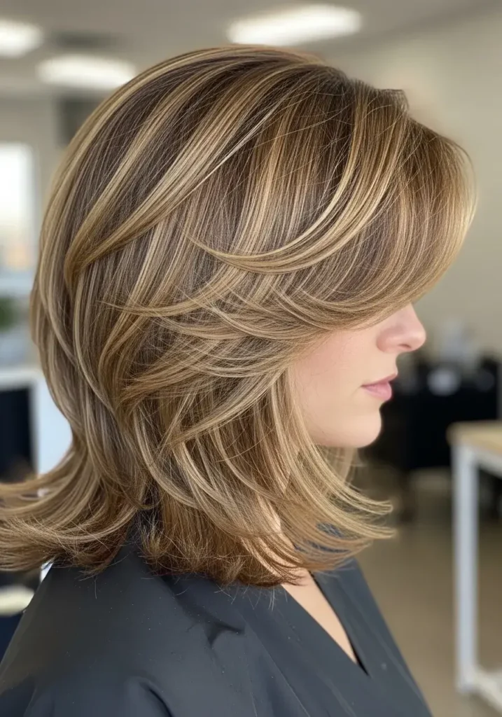Angled Medium Length Layered Haircut