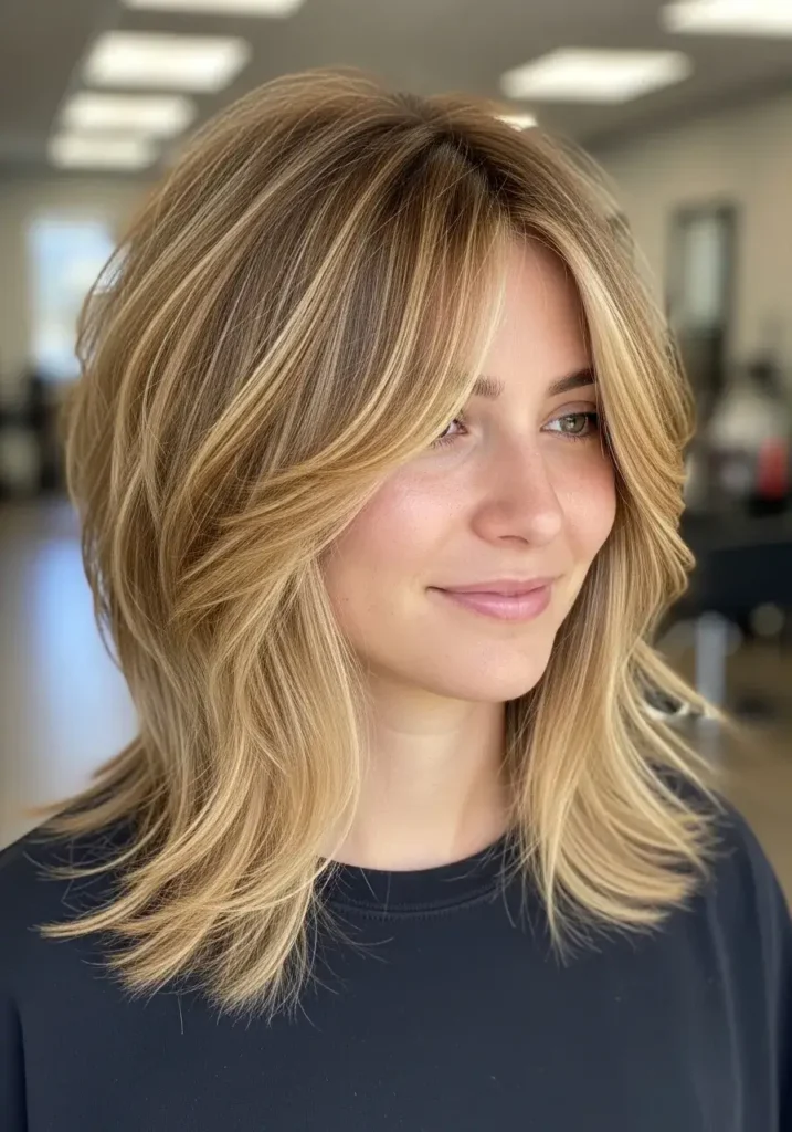 Choppy Layers with Highlights Haircut