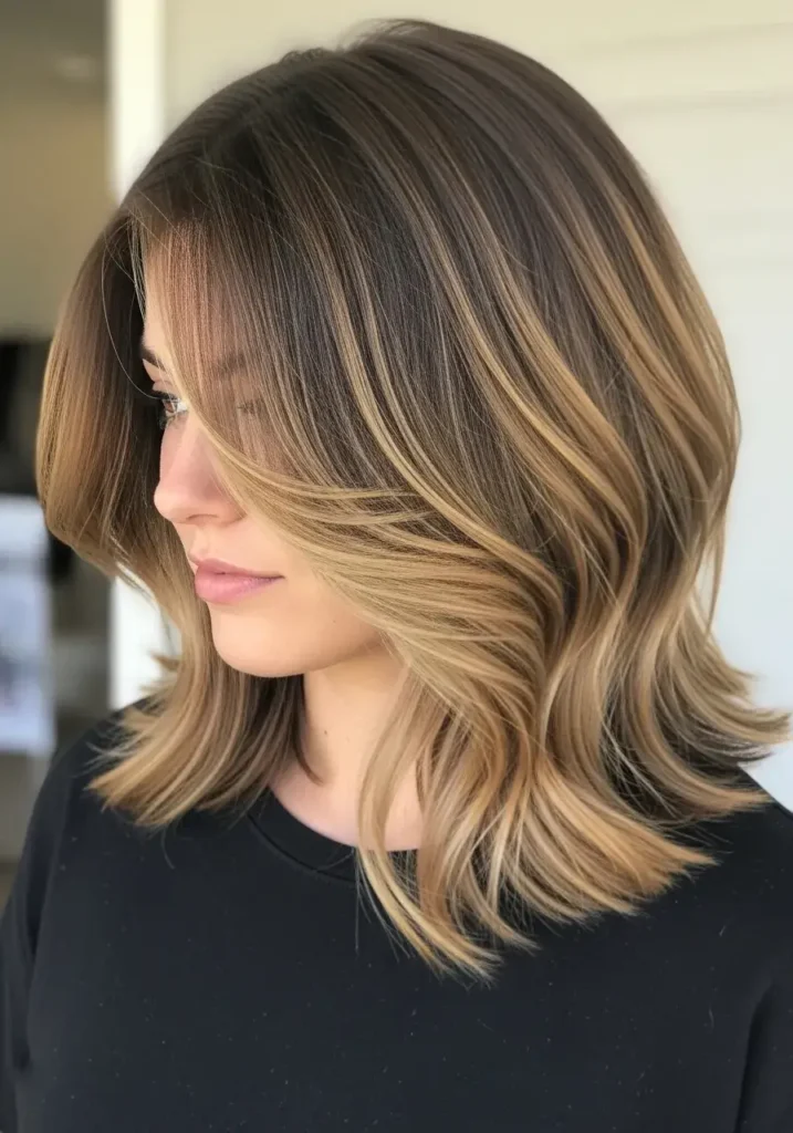 Long Bob with Soft Balayage Layers Haircut