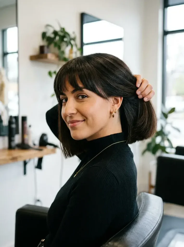Blunt Bob with Subtle Undercut Haircut for Thick Hair