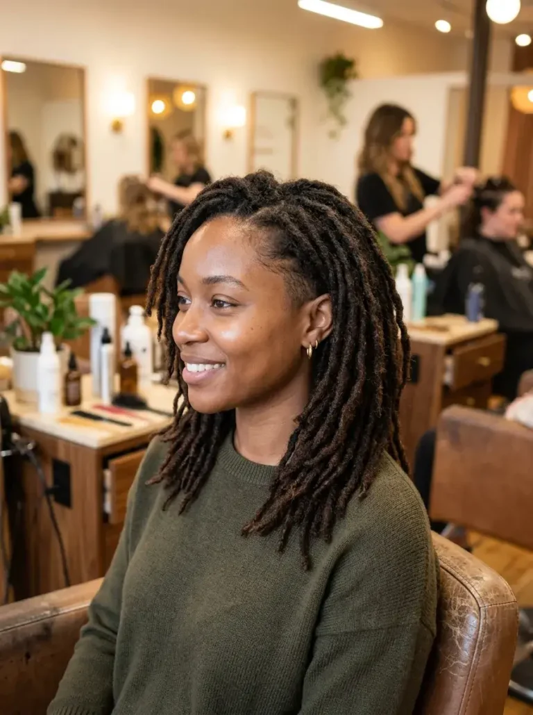 Layered Locs with Subtle Undercut Hairstyle for Women
