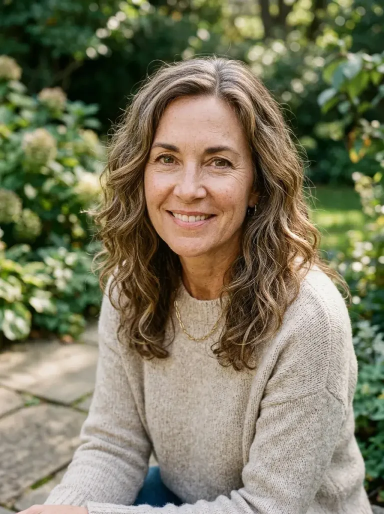 Wavy Shoulder Length Cut Hairstyle for Women Over 50