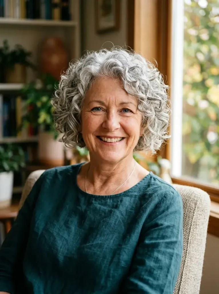 Short Cut with Full Curls Haircut For Over 60