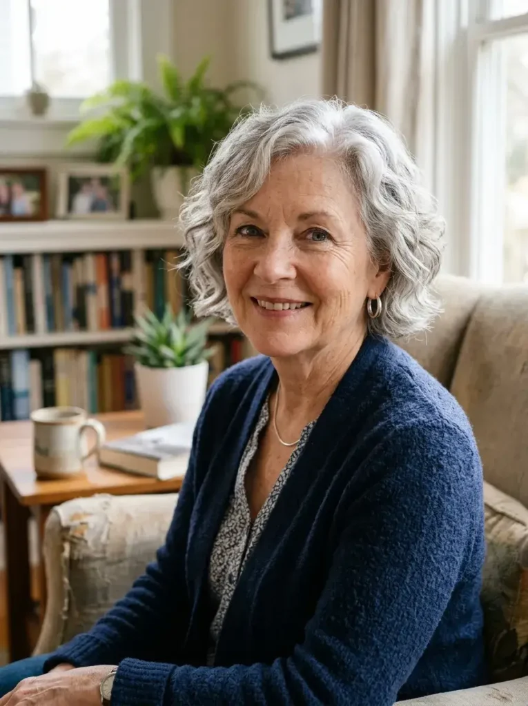 Short Wavy Style Haircut For Over 60